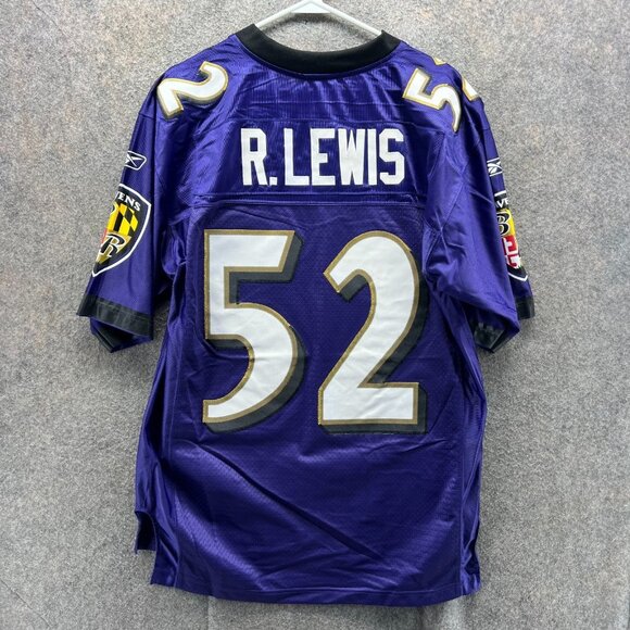 Ray Lewis Baltimore Ravens Jersey Men Medium Purple Authentic Reebok Football - Picture 2 of 11